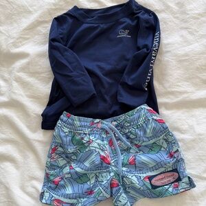 Vineyard Vines 3-6mo swimsuit and swim shirt